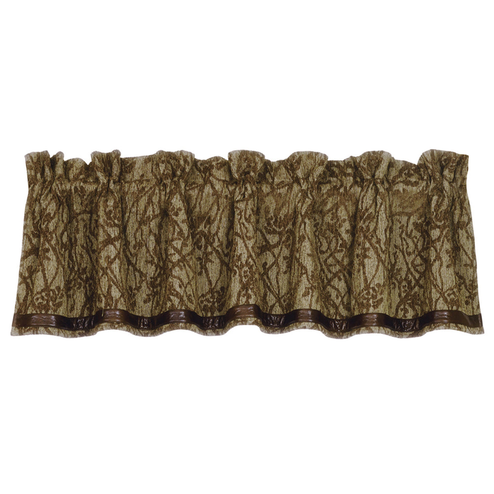 Hiend Accents Highland Lodge Nature-inspired Valance With Elegant Tree Branch Motifs For Rustic Home Décor Brown 100% Polyester Lg1860vl