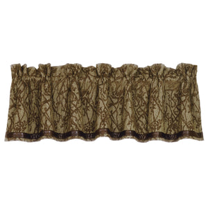 Hiend Accents Highland Lodge Nature-inspired Valance With Elegant Tree Branch Motifs For Rustic Home Décor Brown 100% Polyester Lg1860vl