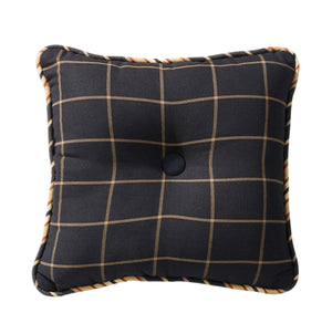 Hiend Accents Ashbury Windowpane Tufted Throw Pillow - Cozy Rustic Accent For Stylish Home Decor & Comfort Black,Tan Shell, 65% Polyester,35% Cotton,Fill, 100% Polyester Lg1890p2