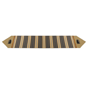 Hiend Accents Ashbury Black & Tan Table Runner - Rustic Elegance With Bear Appliques For Cozy Dining Decor Multi 50% Cotton,50% Polyester Lg1890r
