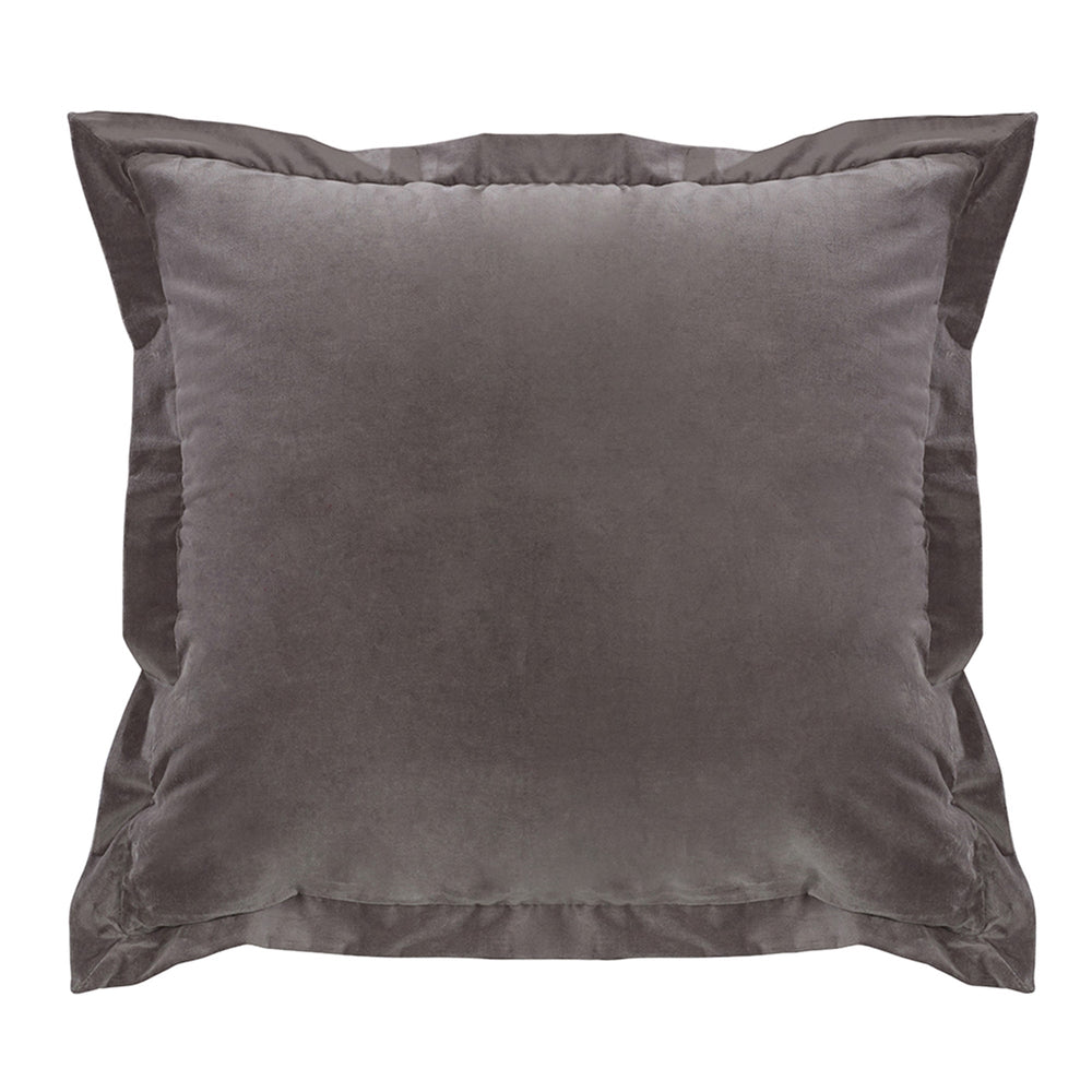 Hiend Accents Whistler Flanged Velvet Square Pillow - Luxurious Soft Texture For Modern Rustic Home Decor Gray Shell, 100% Cotton,Fill, 100% Waterfowl Feathers Lg1895p3
