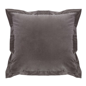 Hiend Accents Whistler Flanged Velvet Square Pillow - Luxurious Soft Texture For Modern Rustic Home Decor Gray Shell, 100% Cotton,Fill, 100% Waterfowl Feathers Lg1895p3