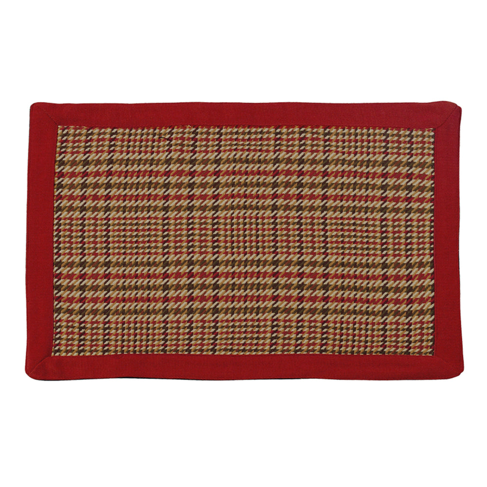 Hiend Accents Bayfield Placemat Set - Elegant Houndstooth Design In Rich Tones For Sophisticated Dining Decor Multi 100% Polyester Lg1905pm