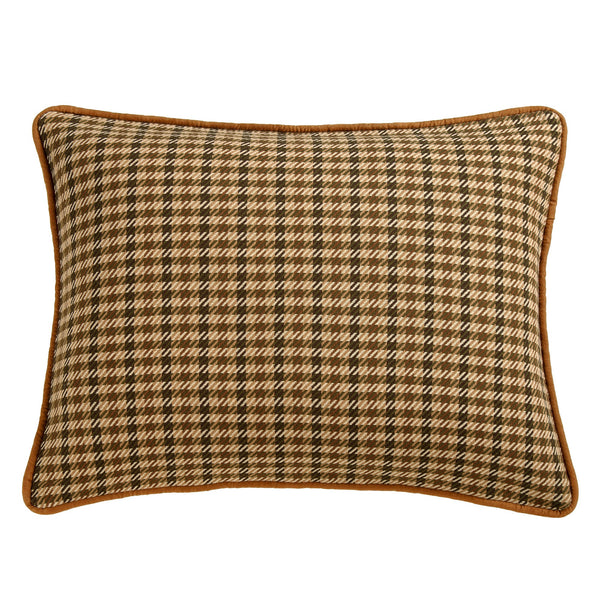Hiend Accents Clifton Pillow Sham Set - Elevate Your Bedroom With Timeless Houndstooth Elegance And Comfort Brown Face, 100% Cotton,Back, 100% Polyester Lg1910ps-ks-oc