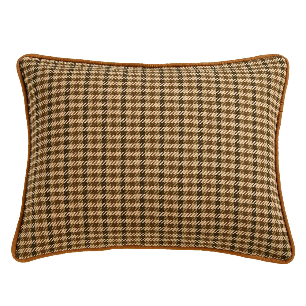 Hiend Accents Clifton Pillow Sham Set - Elevate Your Bedroom With Timeless Houndstooth Elegance And Comfort Brown Face, 100% Cotton,Back, 100% Polyester Lg1910ps-ss-oc