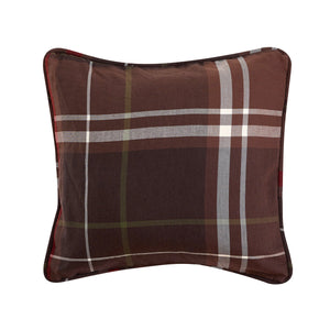 Hiend Accents Jackson Plaid Pillow – Cozy Rustic Accent For Modern Lodge Décor, Perfect For Winter Retreats Brown,Red Shell, 65% Polyester,35% Cotton,Fill, 100% Waterfowl Feathers Lg1932p1