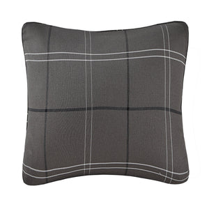 Hiend Accents Heath Euro Sham - Chic Windowpane Plaid Design For Modern Rustic Elegance In Your Bedding Ensemble Graphite 65% Polyester,35% Cotton Lg2016es