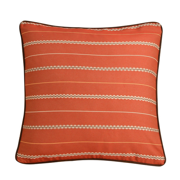 Hiend Accents Carter Stripe Euro Sham - Elevate Lodge-inspired Decor With Woven Charm And Cozy Sophistication Rustic Orange,Brown 100% Polyester Lg2019e1