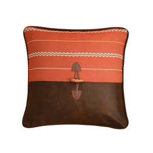 Hiend Accents Carter Envelope Pillow - Elevate Your Decor With Rustic Charm And Modern Design For Any Space Rustic Orange,Brown Shell, 100% Polyester,Fill, 100% Waterfowl Feathers Lg2019p1
