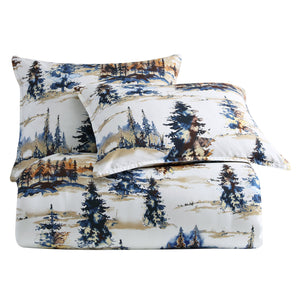 Hiend Accents Acadia Reversible Duvet Cover Set - Luxurious Cotton Bedding Inspired By Serene Forest Landscapes Copper 100% Cotton Lg2315ds-sq-cp