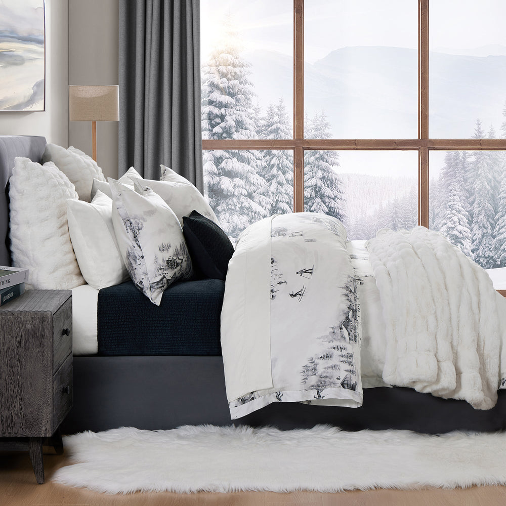 Hiend Accents Ski Life Lyocell Comforter Set - Luxurious 3-piece Ensemble For Year-round Cozy Comfort And Style Gray Comforter ,Face And Back, 100% Lyocell,Fill, 100% Polyester. Pillow Sham ,100% Lyocell. Lg2338-sq-gy