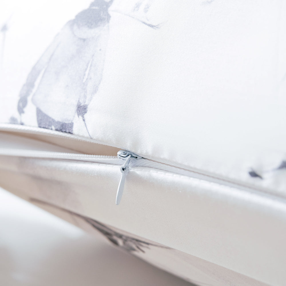 Hiend Accents Ski Life Lyocell Euro Sham - Luxurious Softness With Stunning Ski Print For Cozy Lodge Bedroom Decor Gray 100% Lyocell Lg2338es-os-gy