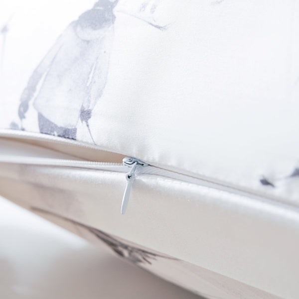 Hiend Accents Ski Life Lyocell Euro Sham - Luxurious Softness With Stunning Ski Print For Cozy Lodge Bedroom Decor Gray 100% Lyocell Lg2338es-os-gy