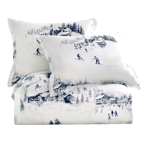 Hiend Accents Ski Life Lyocell Duvet Cover Set - Transform Your Bedroom With Elegant Ski-themed Comfort And Style Gray Duvet Cover ,Face And Back, 100% Lyocell. Pillow Sham ,100% Lyocell. Lg2338ds-sk-gy