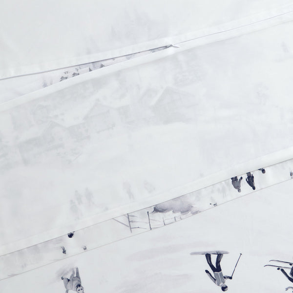 Hiend Accents Ski Life Lyocell Duvet Cover Set - Transform Your Bedroom With Elegant Ski-themed Comfort And Style Gray Duvet Cover ,Face And Back, 100% Lyocell. Pillow Sham ,100% Lyocell. Lg2338ds-sk-gy