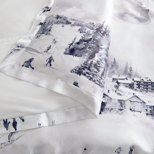 Hiend Accents Ski Life Lyocell Comforter Set - Cozy Modern Rustic Bedding With Stunning Watercolor Design Gray Comforter ,Face And Back, 100% Lyocell,Fill, 100% Polyester. Pillow Sham ,100% Lyocell. Lg2338-tw-gy