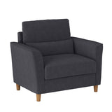 CorLiving Georgia Dark Grey Upholstered Accent Chair And A Half Dark Grey LGA-201-D