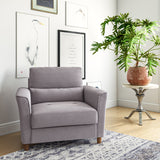 CorLiving Georgia Light Grey Upholstered Accent Chair And A Half Light Grey LGA-202-D