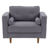 Mulberry Fabric Upholstered Modern Accent Chair, Grey