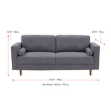 CorLiving Mulberry Fabric Upholstered Modern Sofa, Grey Grey LGA-401-S