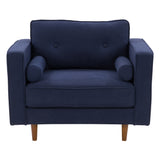 Mulberry Fabric Upholstered Modern Accent Chair, Navy Blue