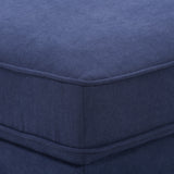 CorLiving Mulberry Fabric Upholstered Modern Ottoman, Navy Blue Navy Blue LGA-402-O