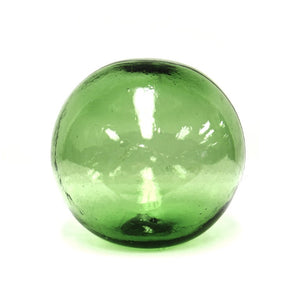 Zentique Large Green Float Hand-Blown Glass Sculpture — 12" Glossy Translucent Decor, Thai Artisanal Accent perfect for Mantels LGF