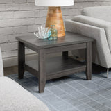 CorLiving Hollywood Dark Grey Side Table with Shelf Dark Grey LHW-710-E