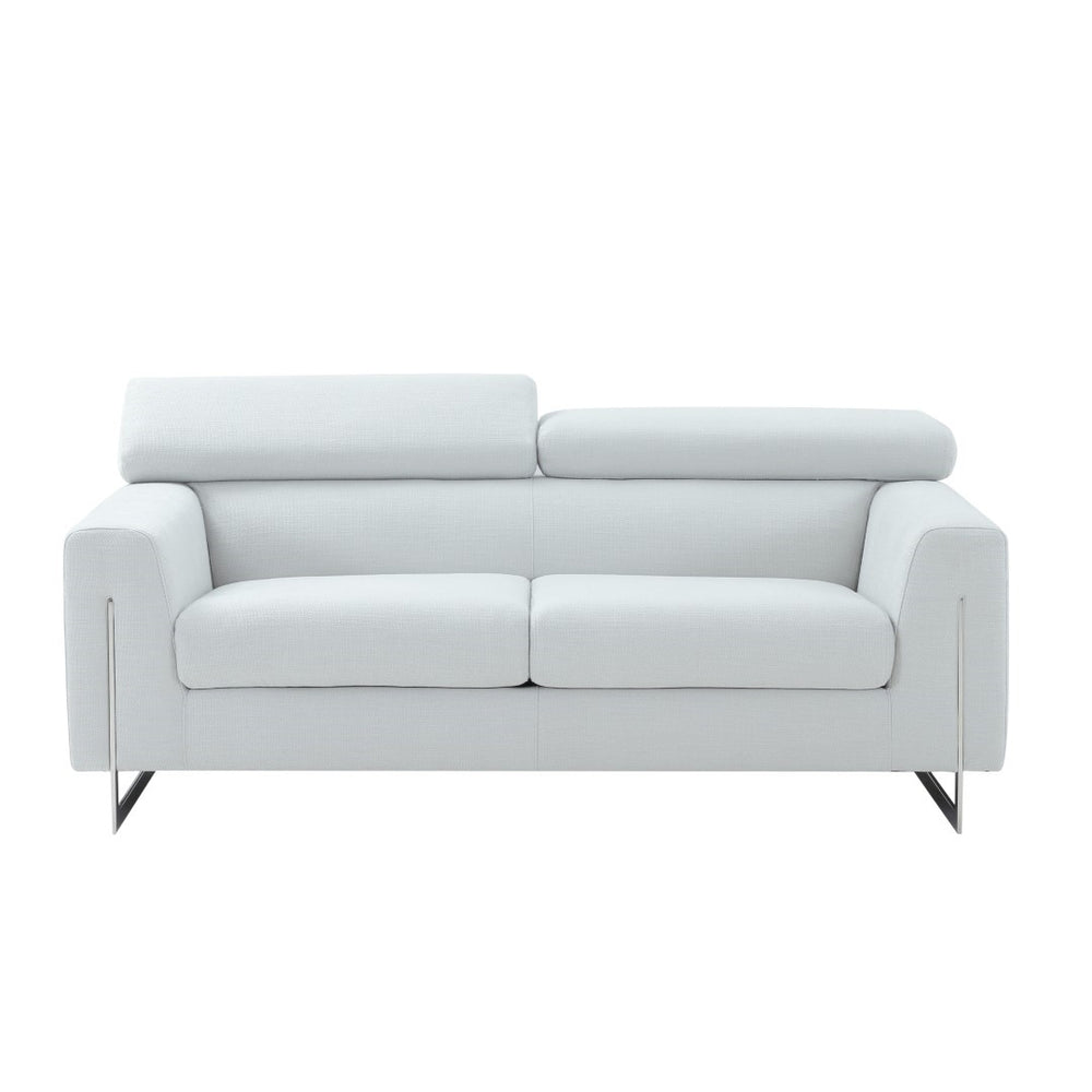 Pasargad Home Noho Serena Modern Loveseat - Adjustable Headrests For Ultimate Comfort & Style Silver Poly Fabric Pzw-2027w-2