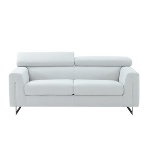 Pasargad Home Noho Serena Modern Loveseat - Adjustable Headrests For Ultimate Comfort & Style Silver Poly Fabric Pzw-2027w-2