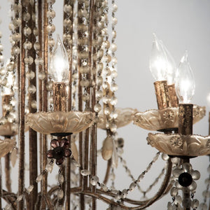 Zentique Lazzaro Crystal Iron Chandelier — 40" Classic Traditional Lighting Fixture, Durable Powder-Coated Frame LI-05-109