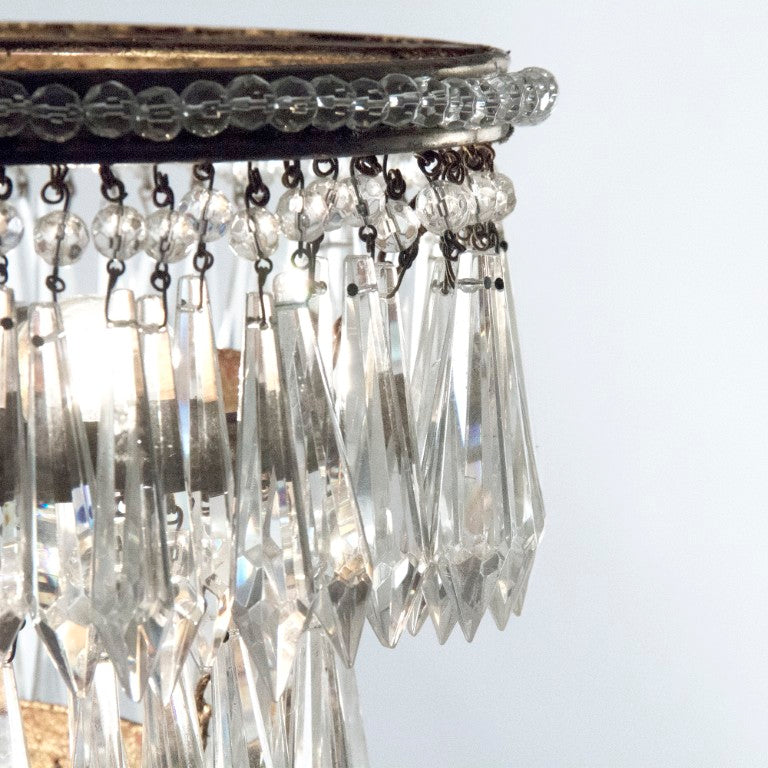 Zentique Ancil Crystal Chandelier with Copper Accents — Compact 11.5" W x 15" H Elegant Pendant Light Fixture LI-05-113