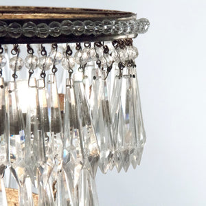Zentique Ancil Crystal Chandelier with Copper Accents — Compact 11.5" W x 15" H Elegant Pendant Light Fixture LI-05-113