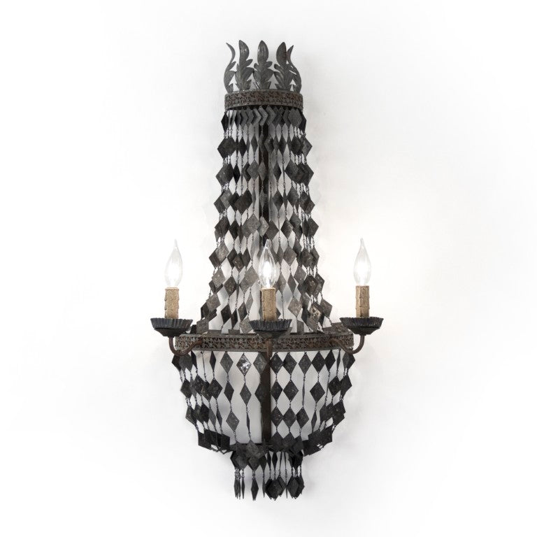 Zentique Nicia Solid Iron Wall Sconce, 34" Tall Elegant Ambient Lighting for Hallways, Entryways, Bedsides LI-05-121
