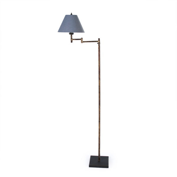 Zentique Angelo Slim Iron Floor Lamp with Copper Accents — 49" Ambient Lighting for Modern Living Spaces LI-05-167L
