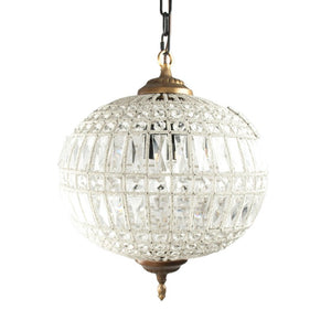 Zentique Dawn Crystal Pendant Light with Polished Copper Finish — Sparkling Faceted Design for Dining Glow W12.5 x H14 x D12.5 LI-05-23M