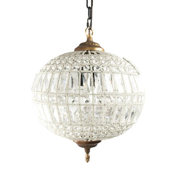 Zentique Dawn Crystal Pendant Light with Polished Copper Finish — Sparkling Faceted Design for Dining Glow W12.5 x H14 x D12.5 LI-05-23M