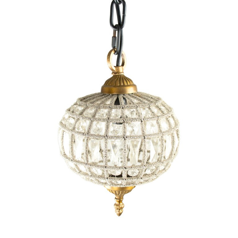 Zentique Dawn Crystal Pendant Light with Polished Copper Finish — Sparkling Faceted Design for Dining Glow W6.5 x H9.5 x D6.5 LI-05-23S1