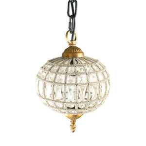 Zentique Dawn Crystal Pendant Light with Polished Copper Finish — Sparkling Faceted Design for Dining Glow W6.5 x H9.5 x D6.5 LI-05-23S1