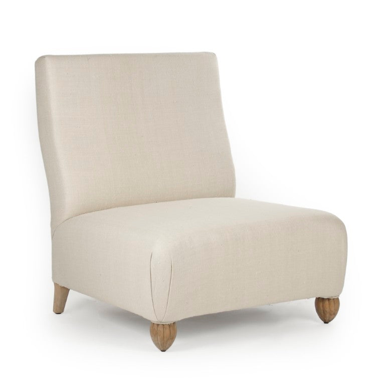 Zentique Jolie Slipper Chair — Compact Modern Accent Seating with Hardwood Frame, Curved Ergonomic Comfort LI-F9-11-58