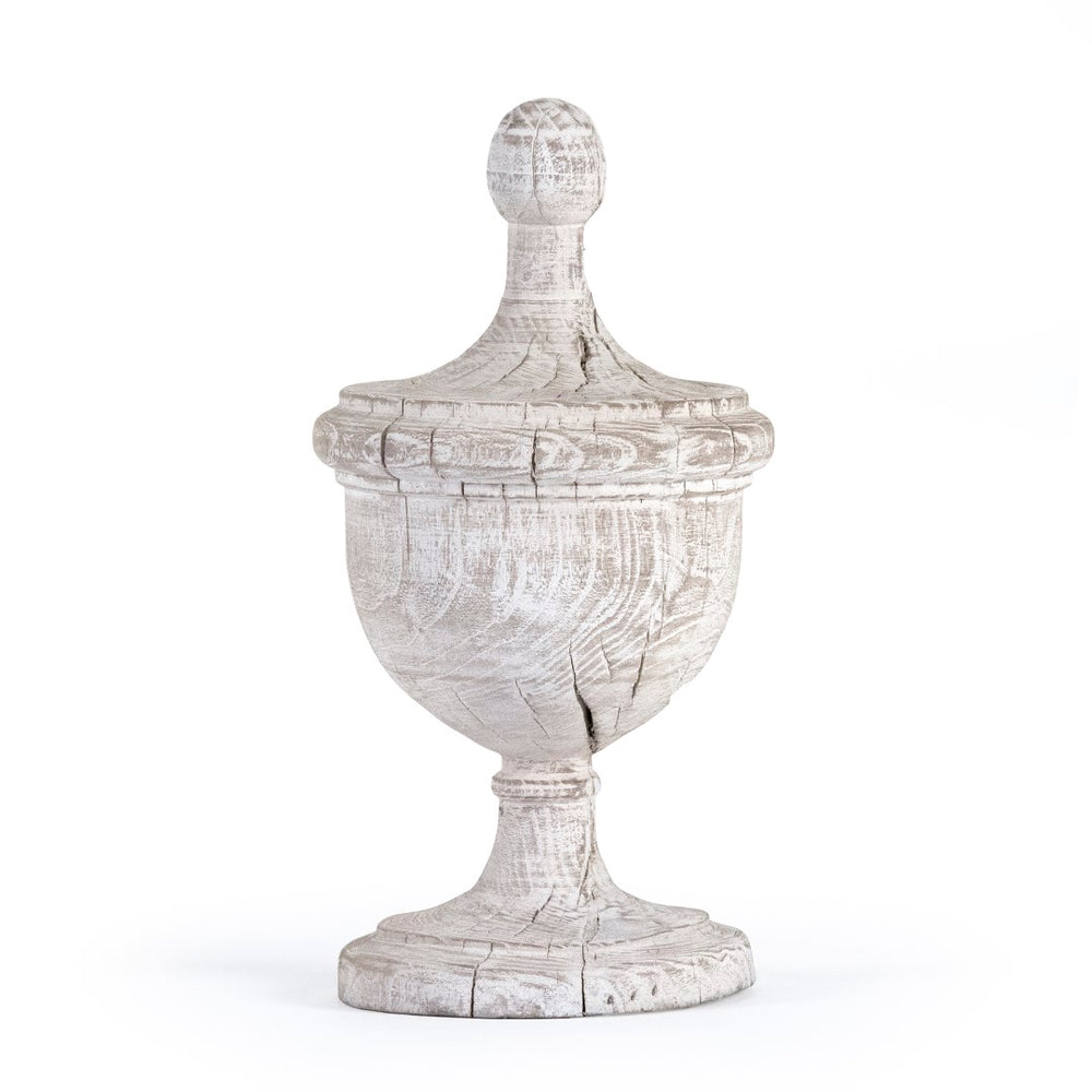 Amora Finial Urn Distressed Off-White Elm LI-S10-06-45 Zentique