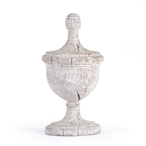 Amora Finial Urn Distressed Off-White Elm LI-S10-06-45 Zentique
