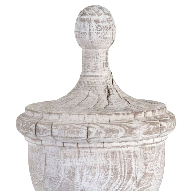 Zentique Amora Ceramic Finial Urn — Classic 12" Decorative Mantel Accent, Neutral Glaze, Timeless Elegance LI-S10-06-45