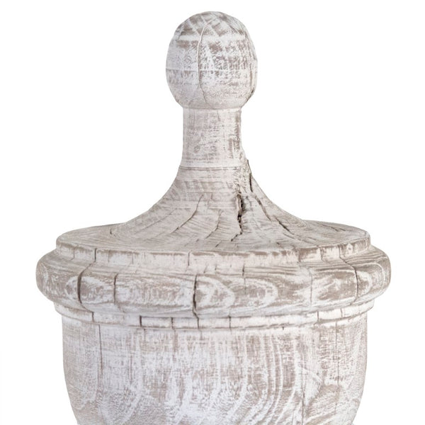 Zentique Amora Ceramic Finial Urn — Classic 12" Decorative Mantel Accent, Neutral Glaze, Timeless Elegance LI-S10-06-45