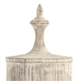 Wooden Finial Urn White Wash Poplar LI-S10-06-47 Zentique