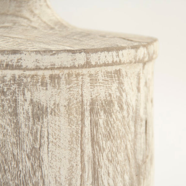 Zentique Wooden Sculpted Finial Urn — Solid Poplar Decorative Accent for Mantel, Console, Table Centerpiece W8.5 x H25.5 x D8.5 LI-S10-06-47