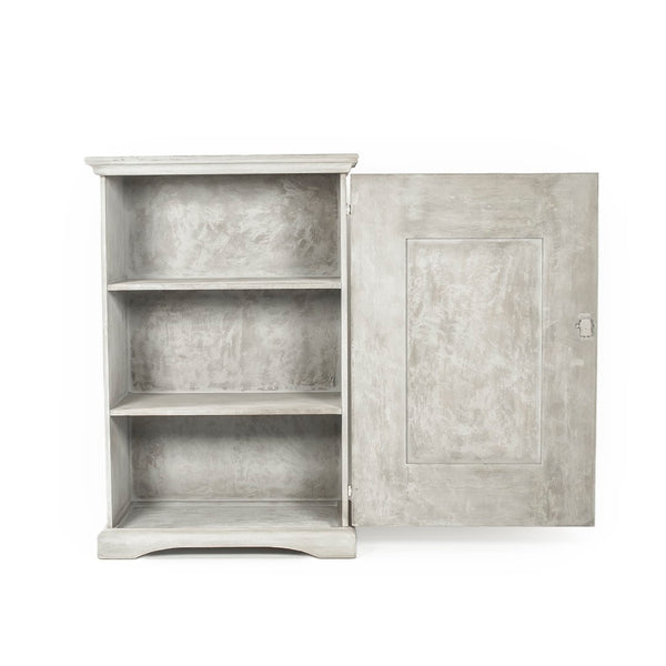 Zentique Angelo Cabinet - Premium Pine & Poplar Storage Solution With Light Grey Finish For Modern Décor Light Grey Pine,Poplar Li-s10-12-40