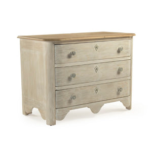 Zentique Patric Chest of Drawers in Solid Pine with Poplar Accents — Classic Timber Storage for Bedrooms Dry Natural Top, Weathered Base LI-S10-12-44 CC