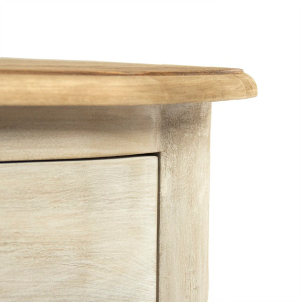 Zentique Patric Chest of Drawers in Solid Pine with Poplar Accents — Classic Timber Storage for Bedrooms Dry Natural Top, Weathered Base LI-S10-12-44 CC
