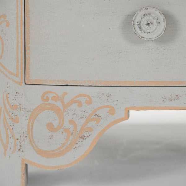 Zentique Patric Chest of Drawers in Solid Pine with Poplar Accents — Classic Timber Storage for Bedrooms Dry Natural Top, Distressed Grey Base LI-S10-12-44
